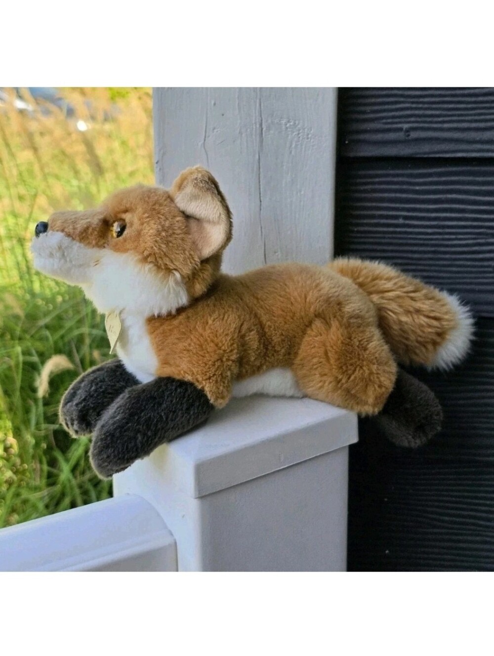 Aurora Miyoni Red Fox Orange Fur Plush Lying Stuffed Animal Toy 12"